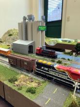 Another view of the passing siding and industrial spur on modules by Ken M. and Joe D.